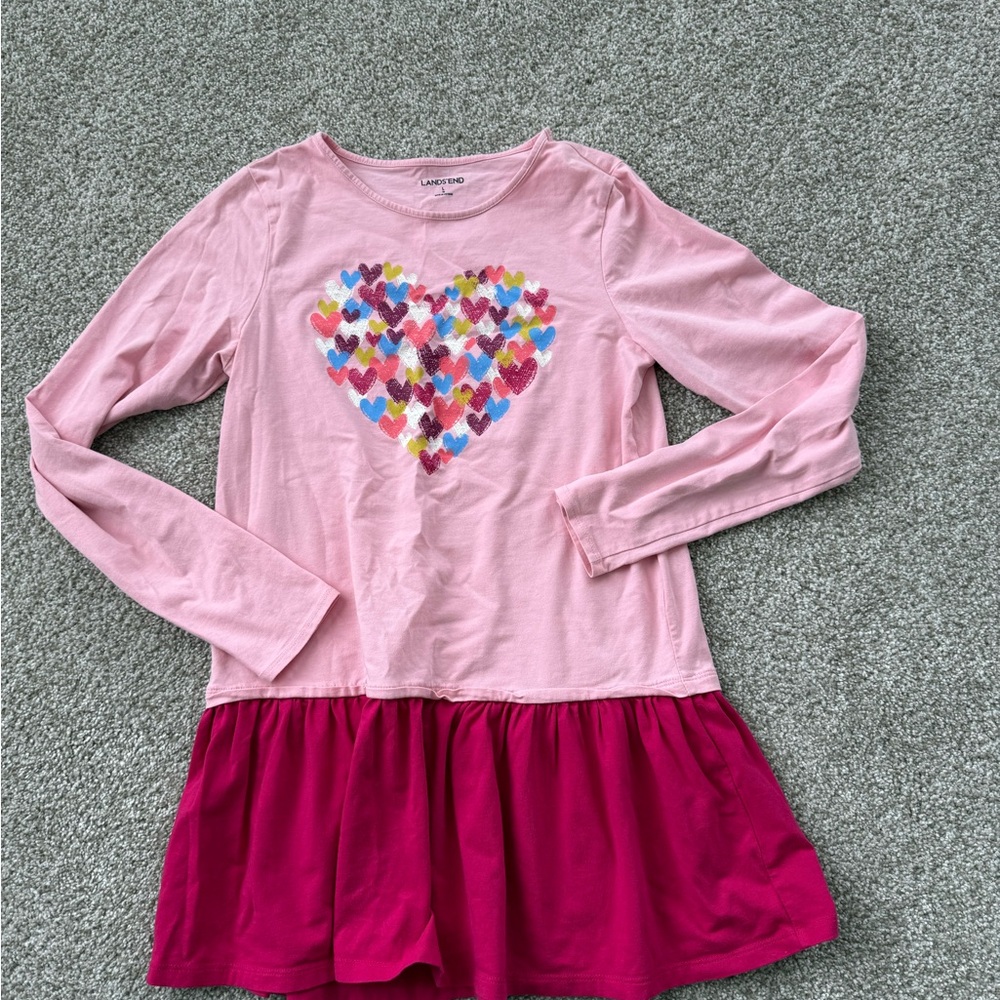 Lands' End Pink Heart Dress for Kids